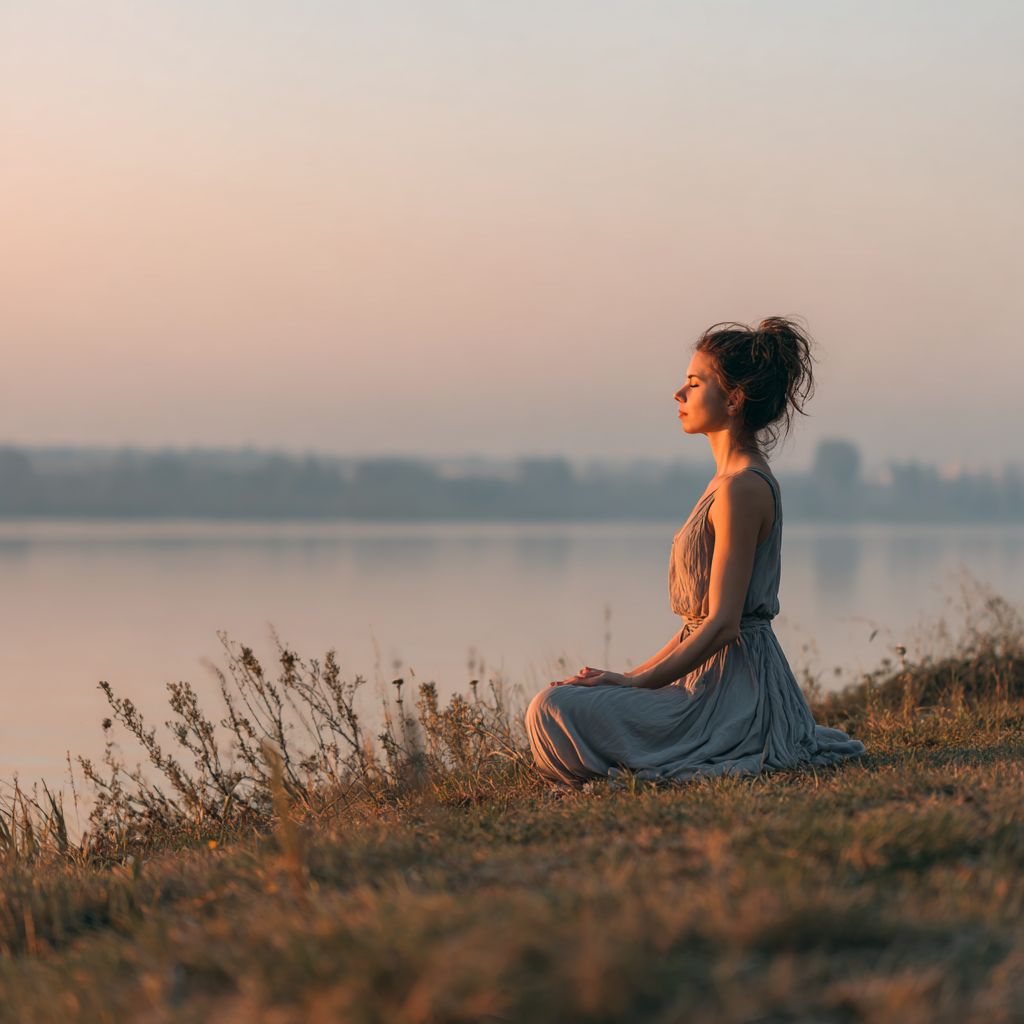 Serene morning landscape with morning light